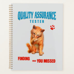 QA Tester Cat Humour Planner