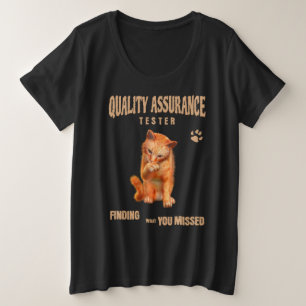 QA Tester Cat Humour Plus Size T-Shirt