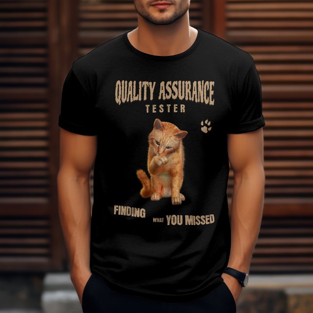QA Tester Cat Humour T-Shirt (Creator Uploaded)