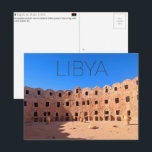 Qasr Al Hajj, Libya Travel Postcard<br><div class="desc">Send this beautiful postcard to your loved ones featuring an expansive courtyard view of a traditional fortified granary of Qasr al Hajj under a clear Saharan sky.</div>