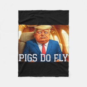 Qatar A Lago Anti Trump Qatar Plane Pigs Do Fly De Fleece Blanket