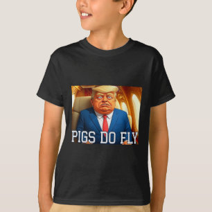 Qatar A Lago Anti Trump Qatar Plane Pigs Do Fly De T-Shirt
