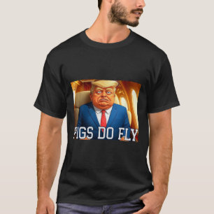 Qatar A Lago Anti Trump Qatar Plane Pigs Do Fly De T-Shirt