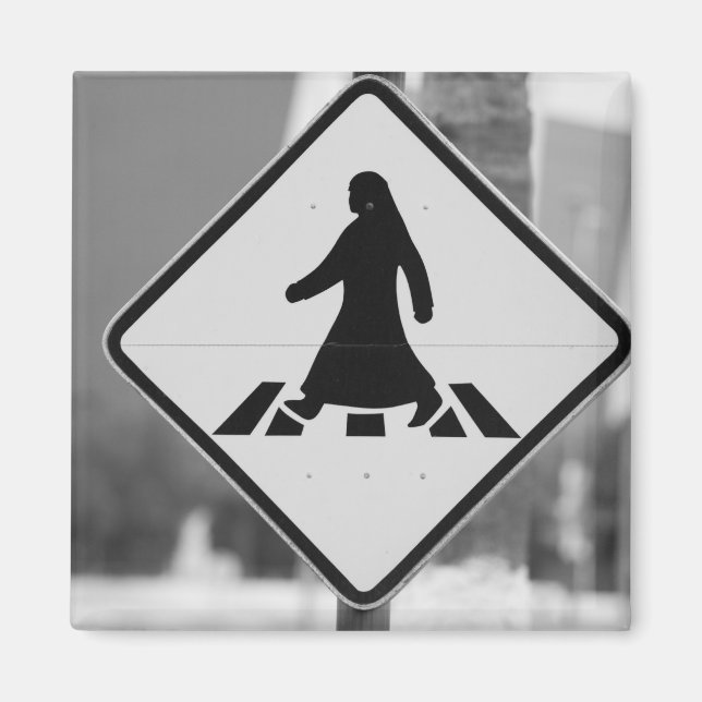 Qatar, Ad Dawhah, Doha. Arabian Pedestrian 3 Magnet (Front)
