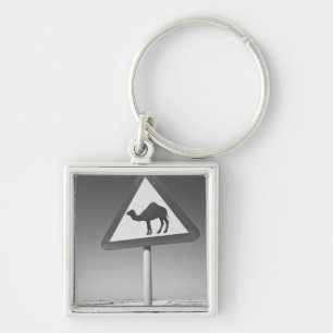 Qatar, Al Zubarah. Camel Crossing Sign-Road to Key Ring