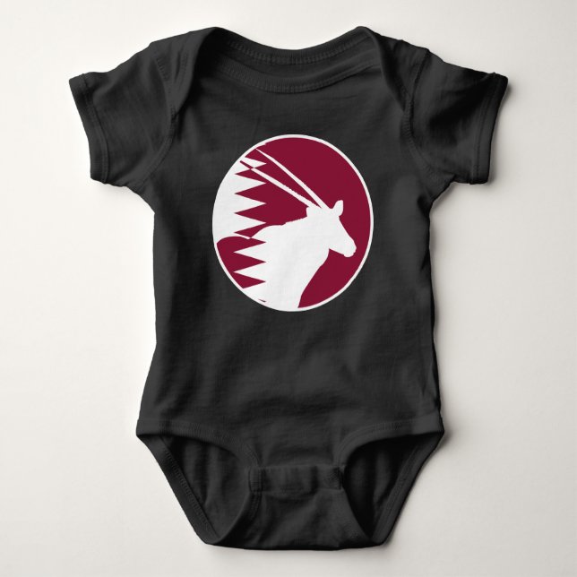 Qatar Arabian oryx Qatari National Animal Flag Baby Bodysuit (Front)