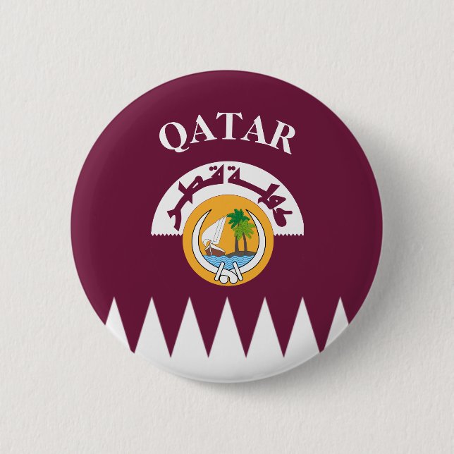 qatar arms 6 cm round badge (Front)