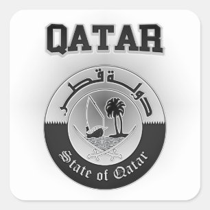 Qatar Coat of Arms Square Sticker