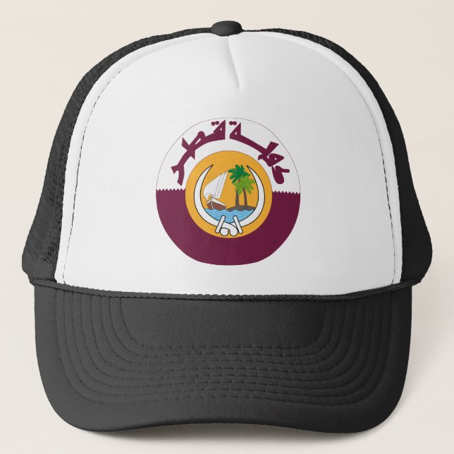 qatar coat of arms trucker hat (Front)