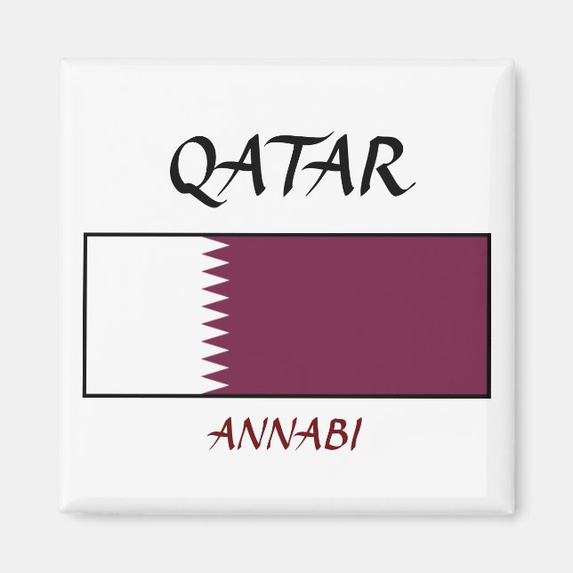 Qatar Flag "ANNABI" Magnet (Front)