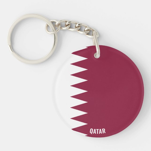 Qatar Flag Charming Patriotic Key Ring (Front)