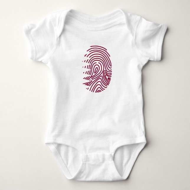 Qatar Flag Fingerprint Baby Bodysuit (Front)
