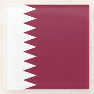 Qatar Flag Glass Coaster