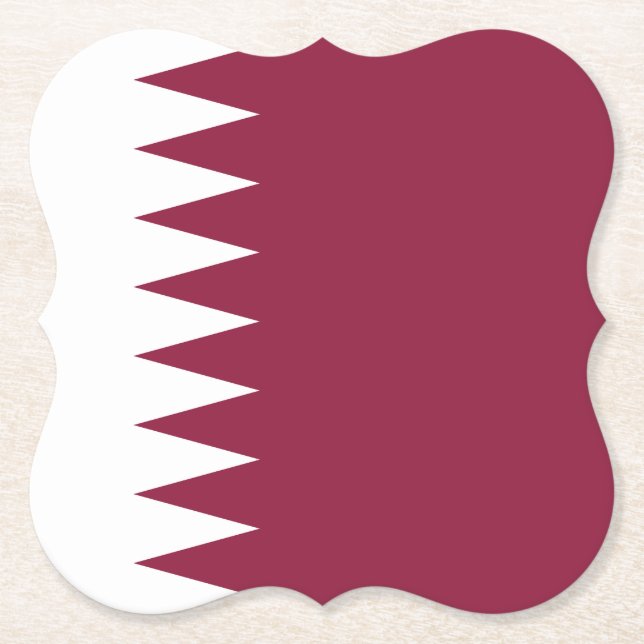 Qatar Flag Paper Coaster (Front)