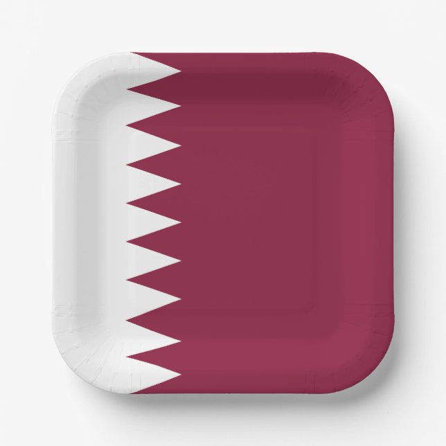 Qatar Flag Paper Plate (Front)