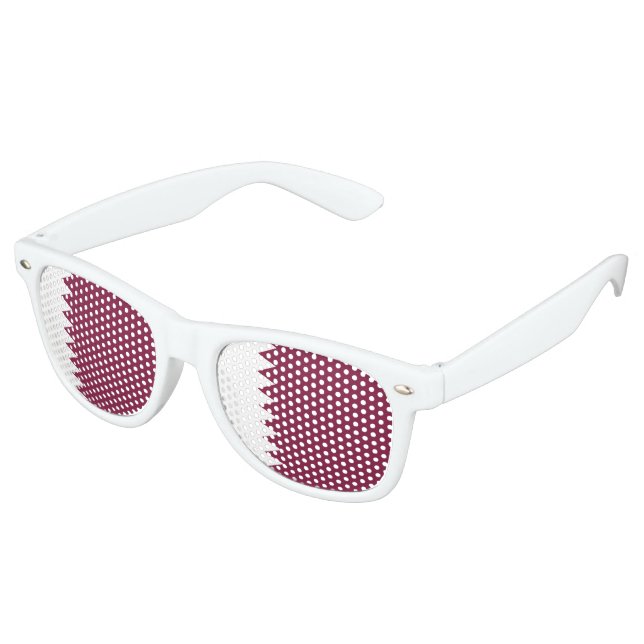 Qatar Flag Retro Sunglasses (Angled)