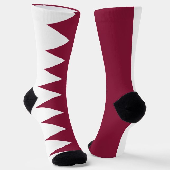 Qatar flag socks (Angled)
