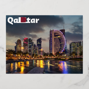 Qatar Foil Holiday Postcard