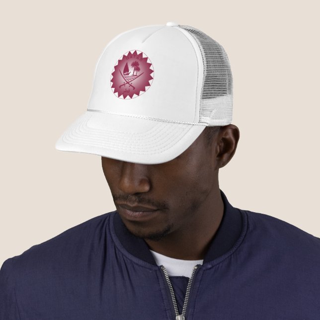 Qatar Heritage Emblem Trucker Hat (In Situ)