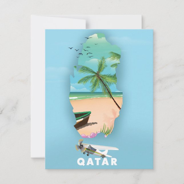 Qatar illustrated travel poster print (Front)
