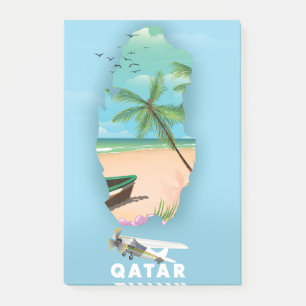 Qatar illustrated travel poster print post-it notes