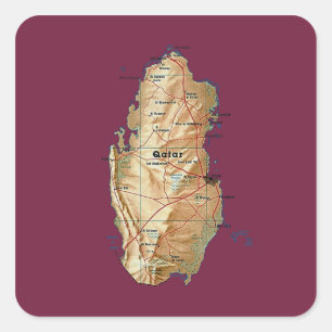 Qatar Map Sticker