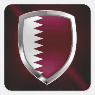 Qatar Metallic Emblem Square Sticker