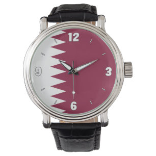 Qatar National Flag Elegant Patriotic Watch