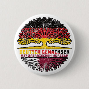 Qatar Qatarisch Deutsch Germany Baum Root 6 Cm Round Badge