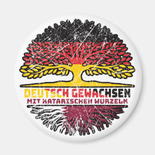 Qatar Qatarisch Deutsch Germany Baum Root Magnet