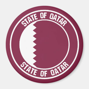 Qatar Round Emblem Magnet
