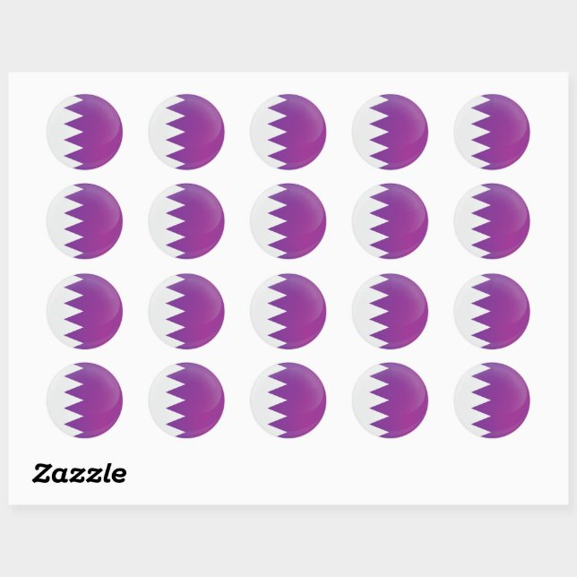 Qatar  Round Icon Flag  Classic Round Sticker (Sheet)
