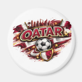 Qatar Soccer Fan Mug | Patriotic Football Supporte Magnet