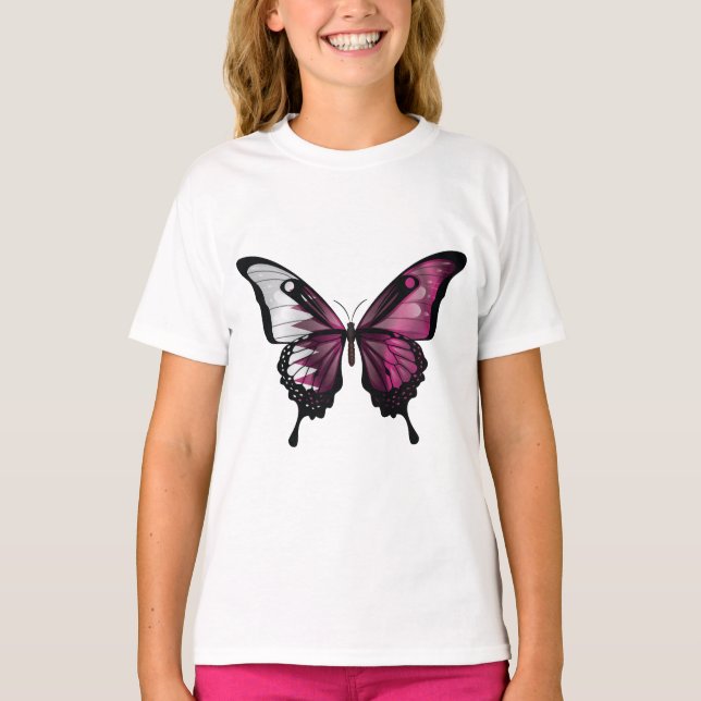 Qatar Swallowtail Butterfly Flag T-Shirt (Front)