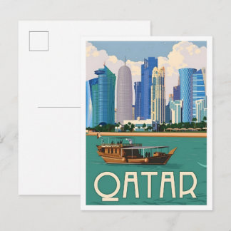 Qatar Vintage Travel  Postcard