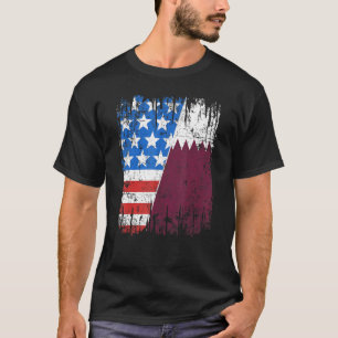 Qatari American Flag Qatar Usa T-Shirt