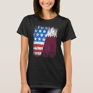 Qatari American Flag Qatar Usa T-Shirt