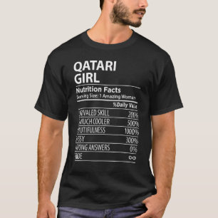 Qatari Girl Nutrition Facts  Womens Qatar T-Shirt