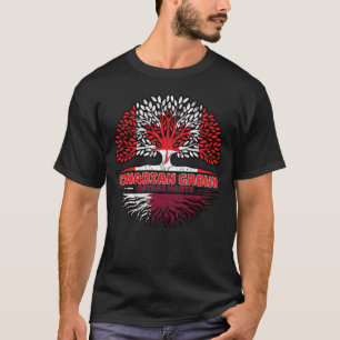 Qatari Qatar Canadian Canada Tree Roots Flag T-Shirt