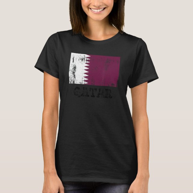 Qatari Qatar Flag Pride Qatari Flag 2 T-Shirt (Front)