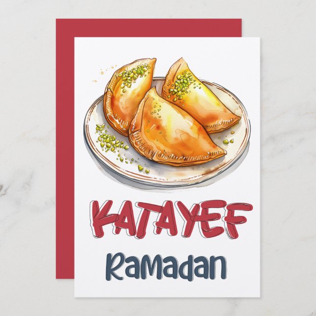 Qatayef Ramadan | Delicate Pastry, Rich Fillings Invitation (Front/Back)