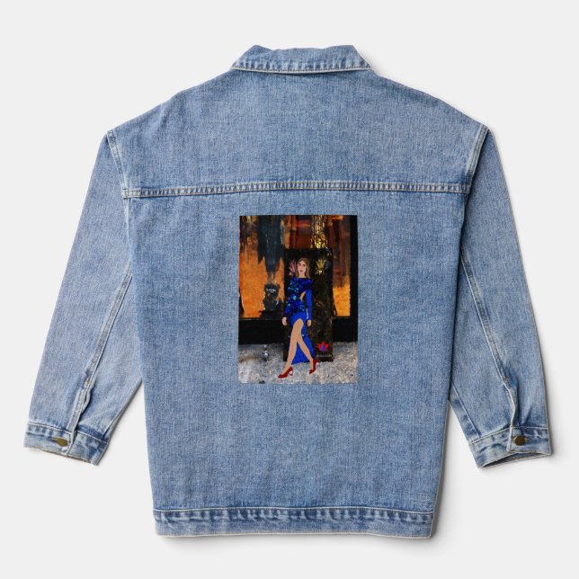 Qc lady Lee Mariie's creative designs Denim Jacket (Back)