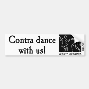 QCCD bumper sticker contra dance with us