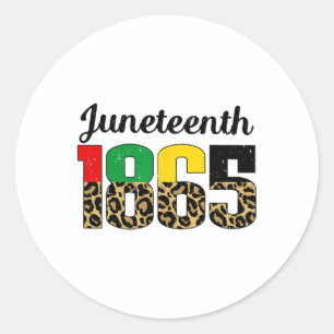 Qdd Juneteenth Leopard American African 1865 Flag  Classic Round Sticker