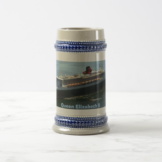 QEII No. 2 Long Beach, Queen Elizabeth II Beer Stein (Center)