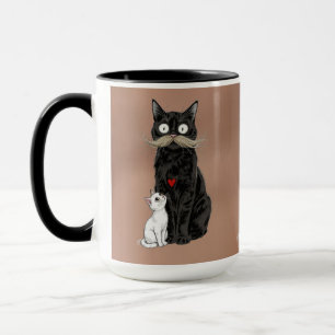QFunny Father & Child Cat Art Coffee Cup