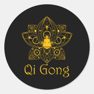 Qi Gong Clothing For Tai Chi Exercises With Chigon Classic Round Sticker