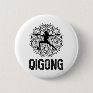 Qigong Yin Yang Martial Arts Tai Chi Yoga Meditati 6 Cm Round Badge