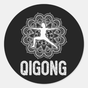 Qigong Yin Yang Martial Arts Tai Chi Yoga Meditati Classic Round Sticker
