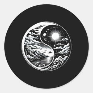Qigong Yin Yang Martial Arts Tai Chi Yoga Meditati Classic Round Sticker